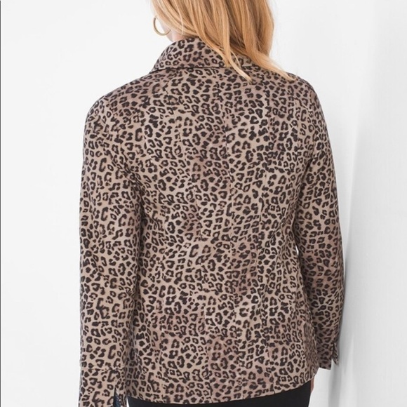 Chico's Leopard-Print Ponte Jacket Black/Brown - Picture 3 of 12